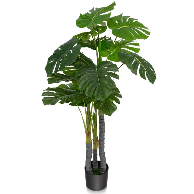 Plantă artificială Monstera, 120 cm, 20 frunze, durabilă
