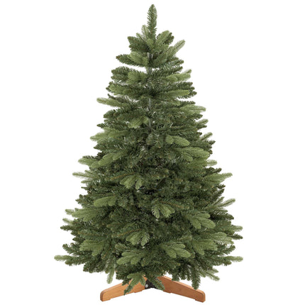 Artificial Noble Fir Christmas Tree 150 cm with 525 Tips, Wooden Stand, Green