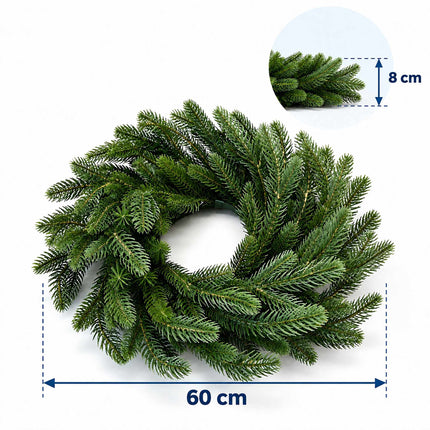 Artificial Nordmann Fir Advent Wreath, Injection-Moulded PE, Green