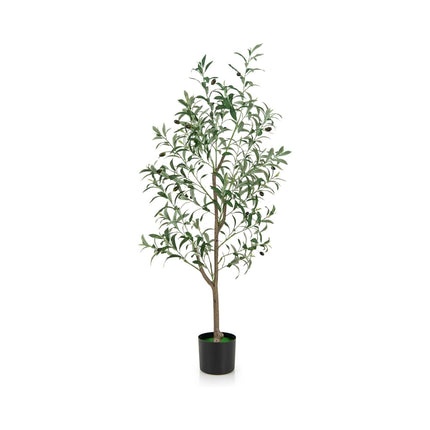 Măslin artificial, 130 cm, cu ghiveci de ciment, pachet de 2