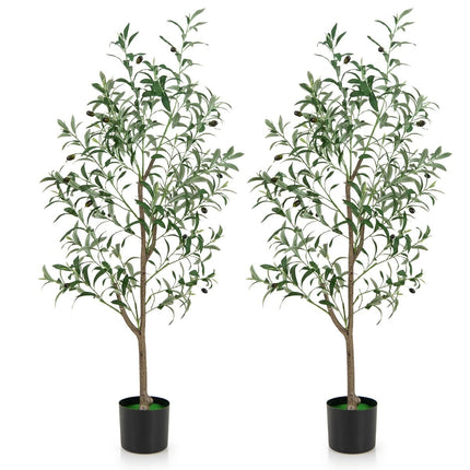 Set măslin artificial, 130 cm, 2 buc. cu ghiveci de ciment