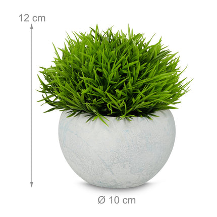 Set de 3 plante artificiale în ghivece din beton gri