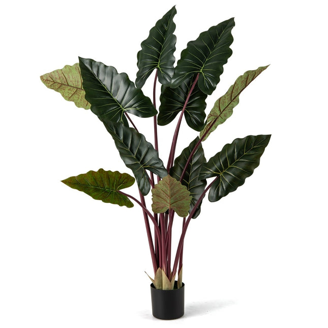 Plantă artificială Taro curcubeu, 160 cm, 11 frunze