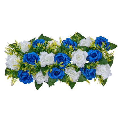 Artificial Rose Table Centerpieces, 10-Pack, Blue White