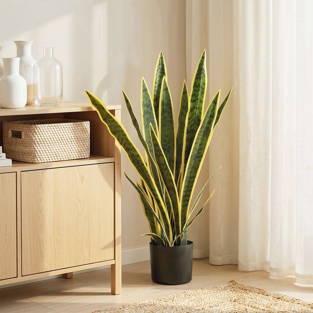 Plantă artificială tip șarpe, înălțime 77 cm, în ghiveci pentru sufragerie