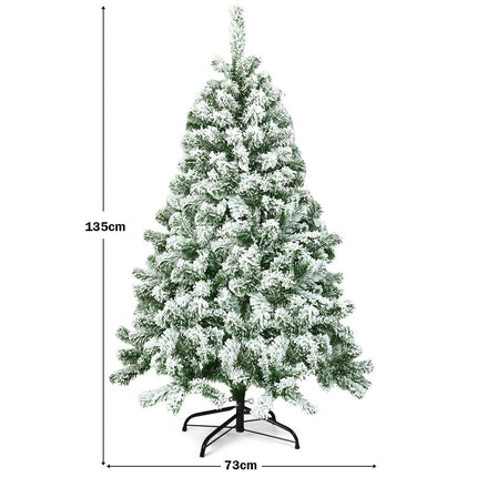 Brad artificial acoperit cu zapada, 135 cm, ace PVC
