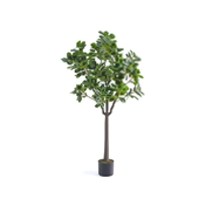 Copac artificial cu 14 crengi și ghiveci de ciment, 80 cm