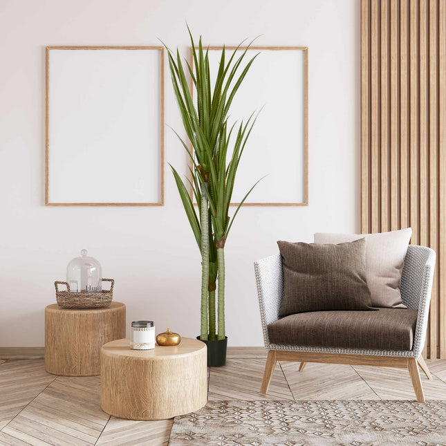 Plantă artificială Yucca, 190 cm, interior/exterior, întreținere redusă