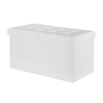 Bancă din piele artificială cu capac pliabil