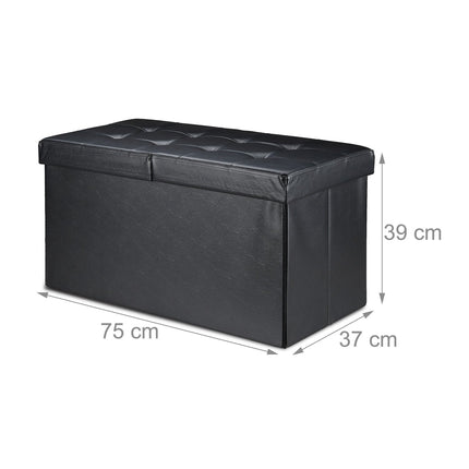 Bancă din piele artificială cu capac pliabil