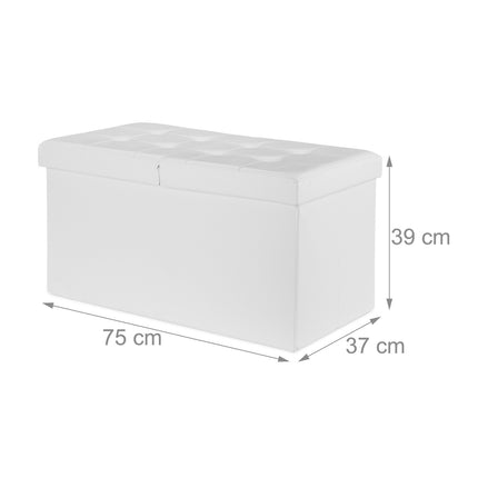 Bancă din piele artificială cu capac pliabil