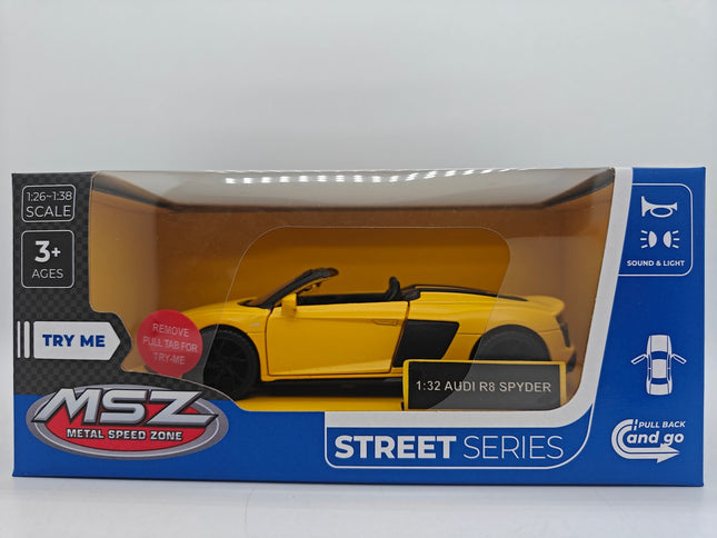 Model turnat sub presiune Audi R8 Spyder, de colecție la scară 1:32