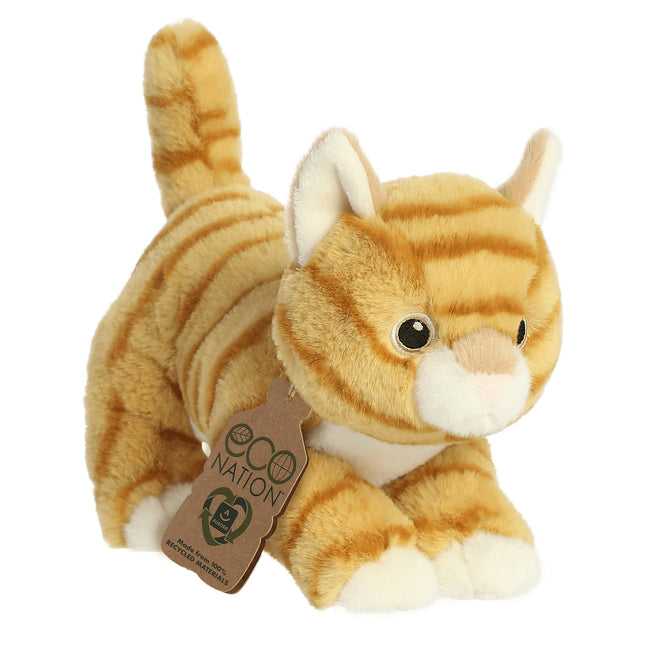 Aurora Eco Nation jucărie de pluș pisică tigrată portocalie, 15 cm