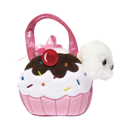 Aurora Fancy Pals Câine de pluș într-o pungă de brioșe, 20 cm