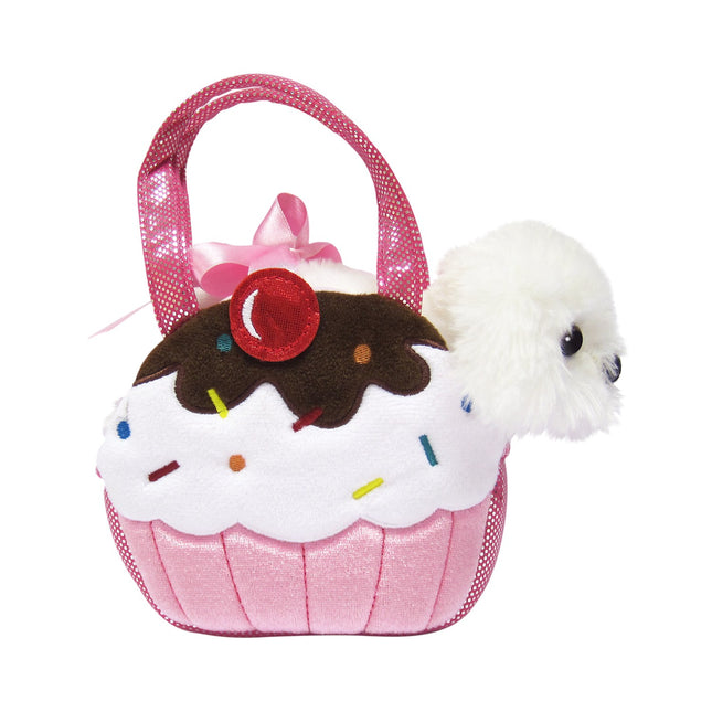 Aurora Fancy Pals Câine de pluș într-o pungă de brioșe, 20 cm