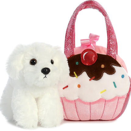 Aurora Fancy Pals Câine de pluș într-o pungă de brioșe, 20 cm