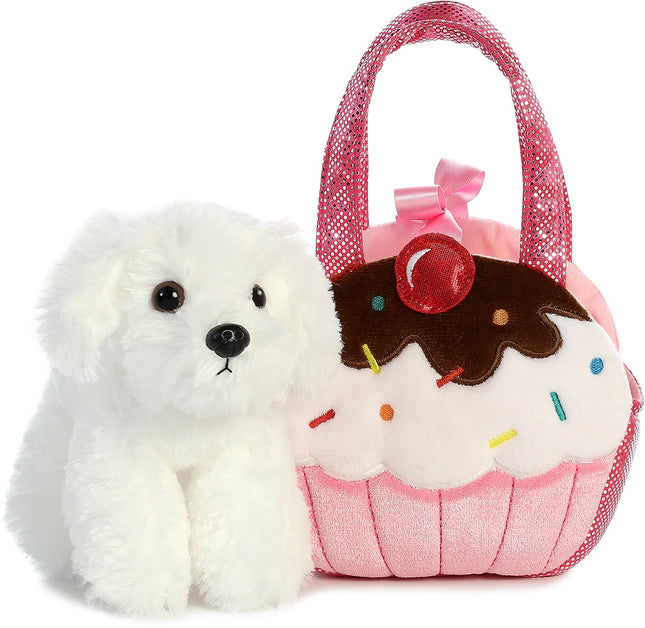 Aurora Fancy Pals Câine de pluș într-o pungă de brioșe, 20 cm