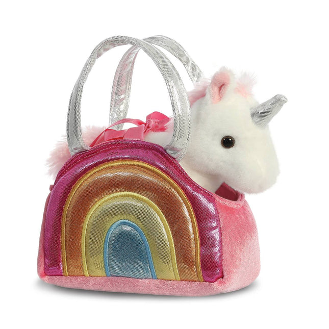 Aurora Fancy Pals Unicorn de pluș în geantă roz, 17 cm
