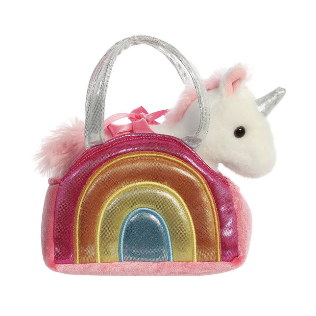 Aurora Fancy Pals Unicorn de pluș în geantă roz, 17 cm