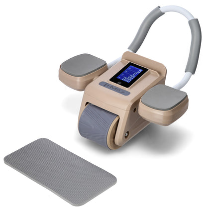 Roată automată pentru exerciții abdominale, afișaj LCD, maro