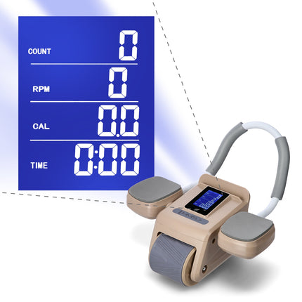 Roată automată pentru exerciții abdominale, afișaj LCD, maro