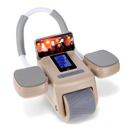Roată automată pentru exerciții abdominale, afișaj LCD, maro
