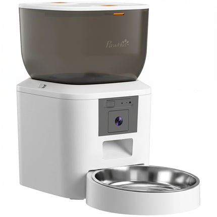 Hrănitor automat pentru pisici cu cameră, 4L, WiFi 2.4GHz, control prin aplicație