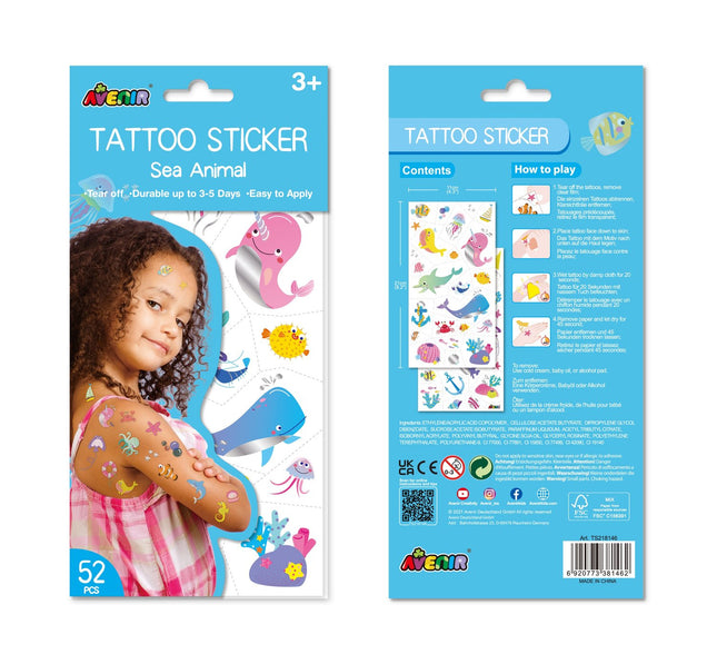 Autocolant tatuaj Avenir cu animale marine