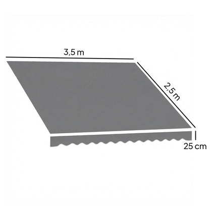 Înlocuire material textil pentru copertină, 3,37x2,5m, UPF 50+, impermeabil
