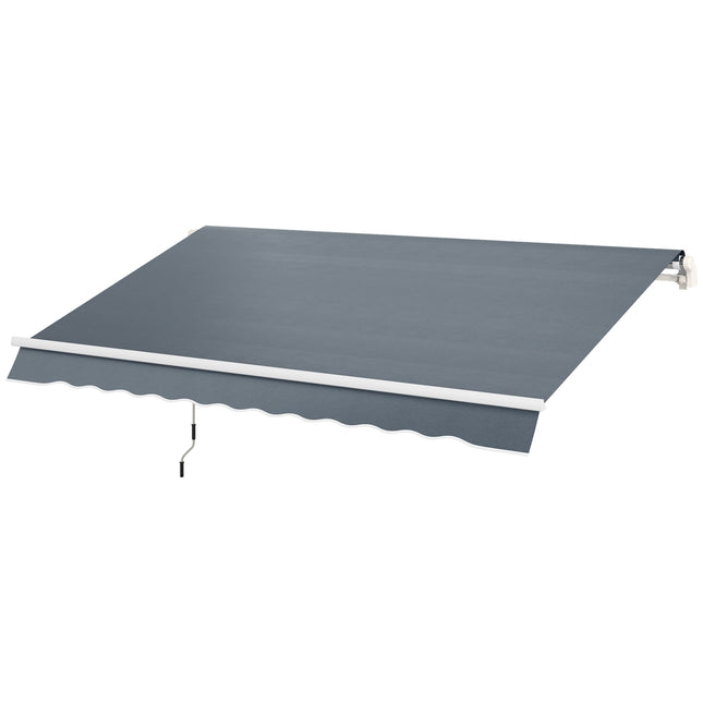 Husa de copertine, stofa de copertine cu robinet, tesatura de schimb hidrofuga pentru copertine 4 x 3 m, stofa de copertine, protectie solara pentru gradina, balcon, curte, gri