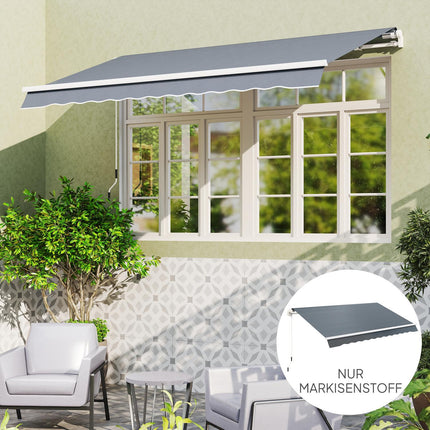Husa de copertine, stofa de copertine cu robinet, tesatura de schimb hidrofuga pentru copertine 4 x 3 m, stofa de copertine, protectie solara pentru gradina, balcon, curte, gri