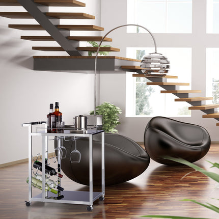 BARON serving trolley in glass