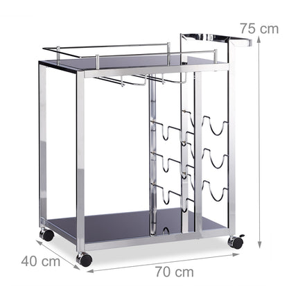 BARON serving trolley in glass