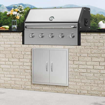 BBQ Access Door, Double Stainless Steel, 660x609 mm