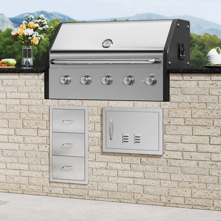BBQ Access Door, Stainless Steel, 20x14 In, Vented
