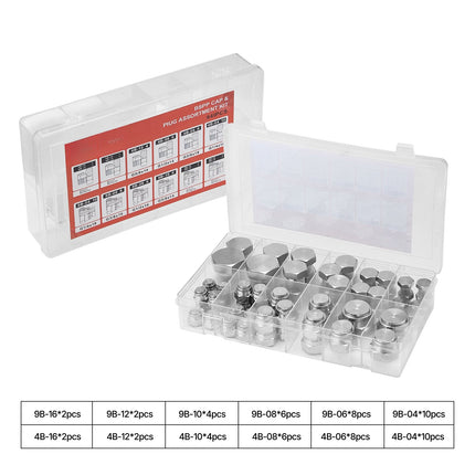 BSPP Hydraulic Cap And Plug Kit, 64-Piece, 04–16