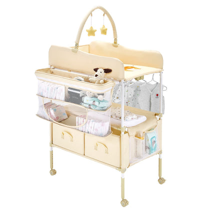 Baby Changing Table – Foldable, Adjustable Height, 2 Drawers