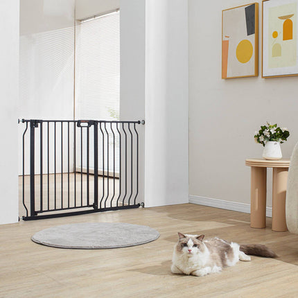 Baby Gate, 29.5–48.4 in, Auto Close Walk-Thru, Black