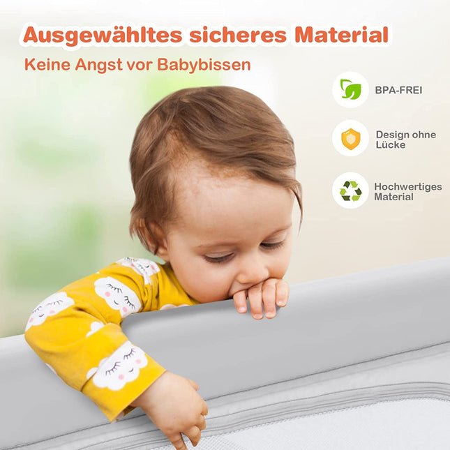 Baby Playpen Portable Playpen with Safety Gates 120 x 120 x 68 cm Gray