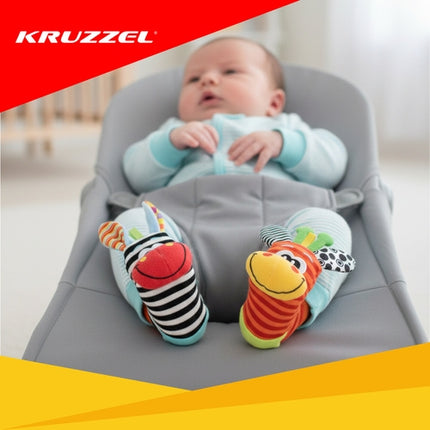 Set zornăitoare pentru bebeluși, 4 benzi de mână și șosete