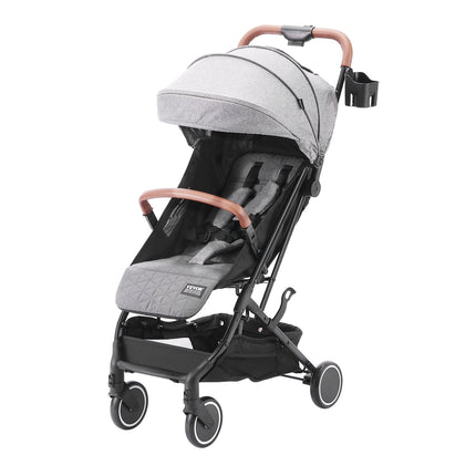Baby Stroller, 95-175 Recline, One-Hand Fold, Dark Grey