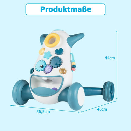 Premergător pentru bebeluși cu muzică și lumini, jocuri Montessori, albastru