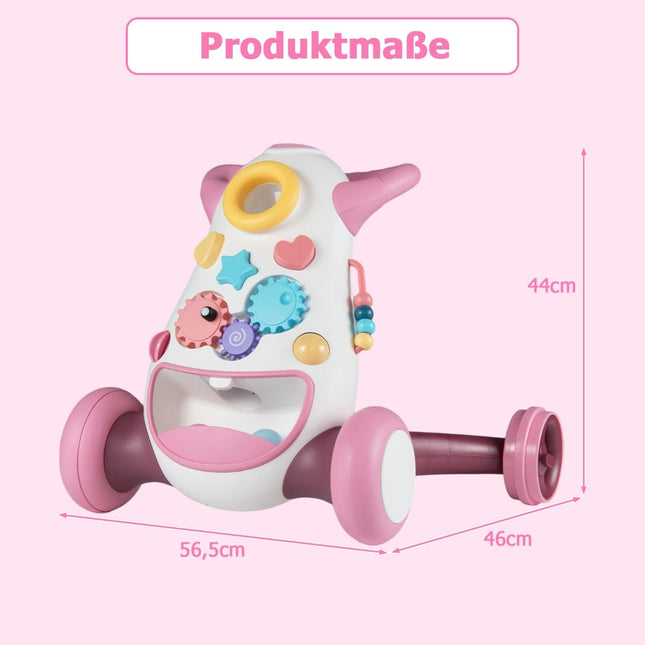 Premergător pentru bebeluși cu muzică și lumini, jocuri Montessori, roz