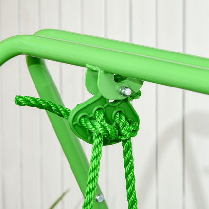 Garden swing for toddlers with safety bar and belt, green, 6-36 months