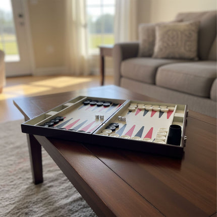 Set de table cu finisaj din piele și cutie