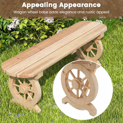 Backless Garden Bench in Carbonized Fir Wood, Weatherproof, 325 kg, Natural