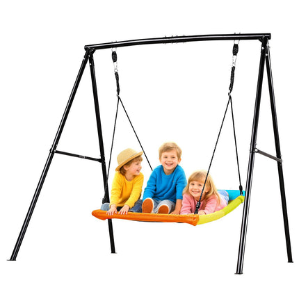 Backyard Swing Set, 60 x 32 in Saucer, 440 lb A-Frame