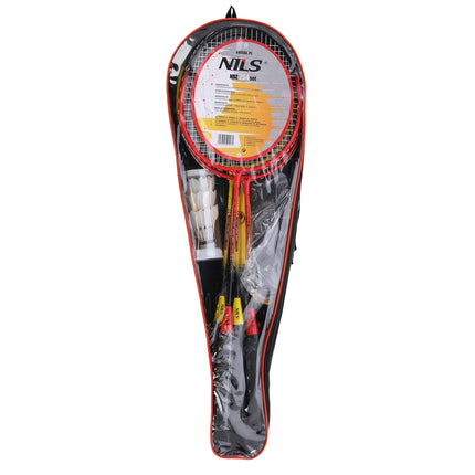 Set badminton – 4 rachete, 3 volane cu pene, plasă