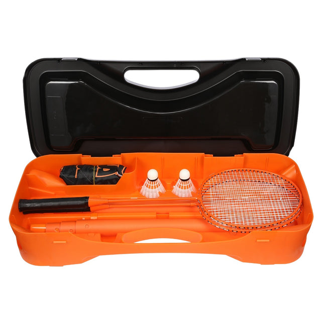Set de badminton cu 2 rachete, 2 volane, plasă și husă