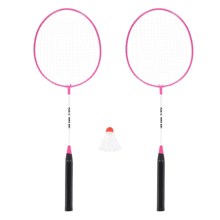 Set Badminton cu 2 Rachete, Roz + Volani